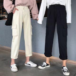 High-waist Cropped Cargo Pants