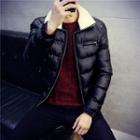 Fleece-collared Padded Jacket