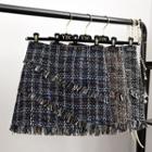 Tweed Plaid A-line Skirt