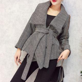 Wide Lapel Jacket With Sash