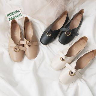 Faux Leather Knotted Flats