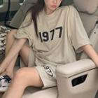 Elbow-sleeve Number T-shirt / Sweatshorts