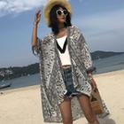 Patterned Beach Cover-up As Shown In Figure - One Size