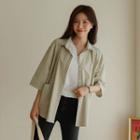 3/4-sleeve Patch-pocket Shirt
