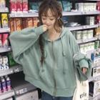 Batwing-sleeve Zip Hoodie