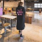 Love Brushed-fleece Long Hoodie Dress