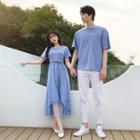 Couple Matching Short-sleeve Lettering T-shirt / Tapered Pants