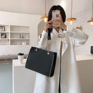 Chain Strap Beaded Tote Bag