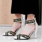 Lettering Pointed High-heel Pumps