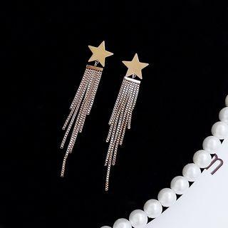 Stainless Steel Star Fringed Earring As Shown In Figure - One Size