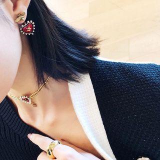 Retro Heart Dangle Earring / Choker