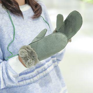Faux Suede Mittens