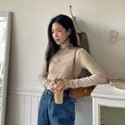 Turtle-neck Slim-fit Top In 9 Colors