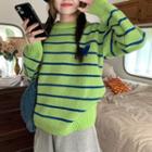 Striped Sweater Blue Stripes - Light Green - One Size