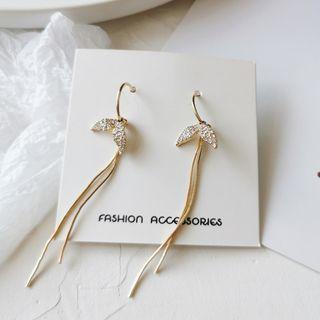 Rhinestone Mermaid Tail Fringe Dangle Earring