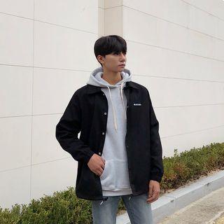 Raglan-sleeve Letter-embroidered Jacket