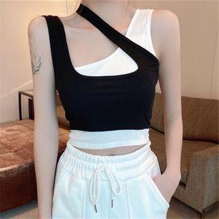 Plain Mock Two Piece Halter Top