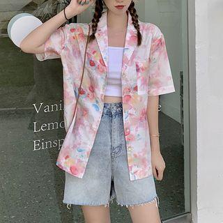 Short-sleeve Tie Dye Blazer