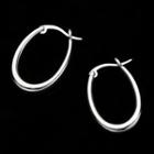 925 Sterling Silver Mini Oval Hoop Earring S925 Sterling Silver - 1 Pair - Silver - One Size