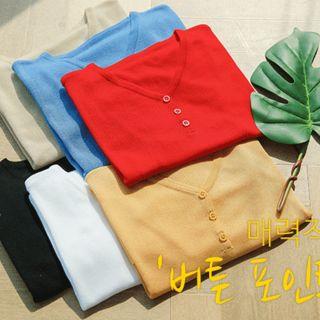 V-neck Summer Knit Henley