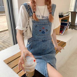 Denim Slit Overall Dress