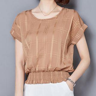 Short-sleeve Chiffon Sheath Top