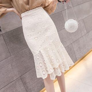 Midi Mermaid Lace Skirt