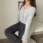 Two-way Boucle Knit Cardigan