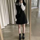 Spaghetti Strap Mini A-line Dress / Shirred Blouse