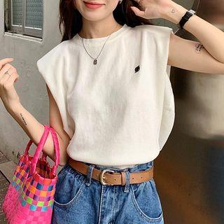 Round-neck Striped Sleeveless T-shirt