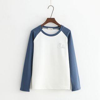 Printed Long Raglan Sleeve T-shirt