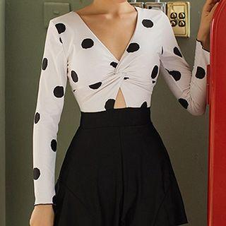 Dot Long-sleeve Swimdress