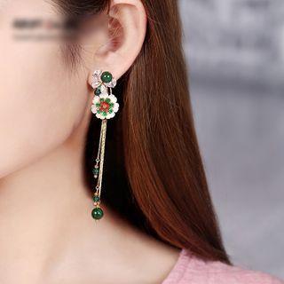 Retro Shell Flower Fringed Earring 1 Pair - As Shown In Figure - One Size