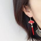 Miniature Hand Fan Fringed Earring