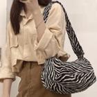Zebra Print Shoulder Bag Zebra - Black & Off-white - One Size