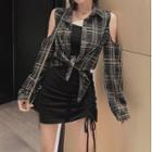 Plaid Shirt / Strappy Sheath Dress / Set