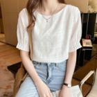 Short-sleeve Round Neck Chiffon T-shirt