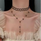 Bead Alloy Layered Choker Necklace