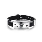 Simple Fashion Twelve Constellation Taurus Geometric 316l Stainless Steel Silicone Bracelet Silver - One Size