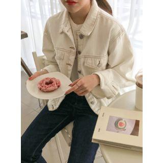 Flap-pocket Stitched Jacket One Size
