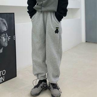 Bear Print Loose-fit Sweatpants