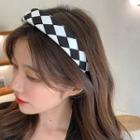 Checkerboard Headband Check - Black & White - One Size