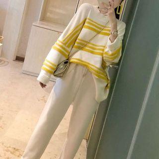 Set: Striped Sweater + Drawstring Pants