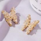 Faux Crystal Butterfly Earring 1 Pair - 01-7560 - White - One Size