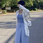 Plain Knit Camisole Top / Long-sleeve Shirt / Drawstring Wide Leg Pants