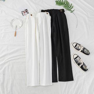 Gather-waist Wide-leg Pants