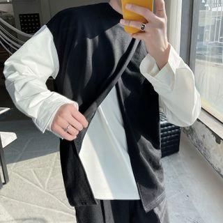 Two-tone Slit Sweatshirt