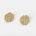 Abstract Molten Disc Ear Cuffs 1 Pair - Gold - One Size