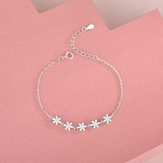 925 Sterling Silver Glaze Flower Bracelet