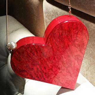 Heart Shaped Chain Strap Crossbody Bag